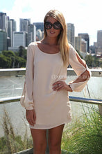 Load image into Gallery viewer, Billowing Bow Back Dress (Nude)