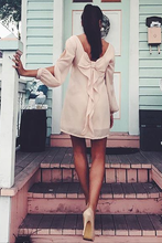 Load image into Gallery viewer, Billowing Bow Back Dress (Nude)
