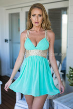 Load image into Gallery viewer, Golden Moment Dress (Mint)
