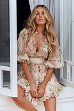 Load image into Gallery viewer, **High Tea Dress (Nude/Green Floral)