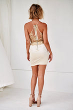 Load image into Gallery viewer, Jasmine Stardust Satin Dress (Gold)