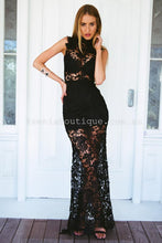 Load image into Gallery viewer, Lace Goddess Maxi Dress (Black)