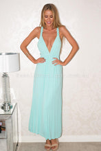 Load image into Gallery viewer, Macrame Goddess Maxi Dress (Baby Blue)