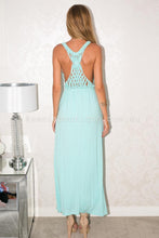 Load image into Gallery viewer, Macrame Goddess Maxi Dress (Baby Blue)