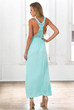 Load image into Gallery viewer, Macrame Goddess Maxi Dress (Baby Blue)