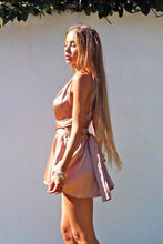 Load image into Gallery viewer, The Perfect Date Satin Mini Dress (Mocha)