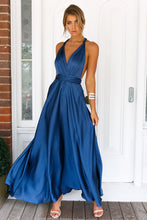 Load image into Gallery viewer, The Perfect Date Satin Maxi Dress (Navy)