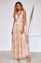 Load image into Gallery viewer, The Perfect Date Sequin Maxi (Nude/Gold)