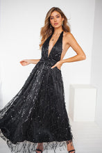 Load image into Gallery viewer, The Perfect Date Sequin Maxi Dress (Black)