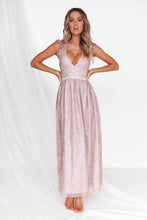 Load image into Gallery viewer, Wealth of Glitter Maxi Dress (Rose Gold)