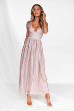 Load image into Gallery viewer, Wealth of Glitter Maxi Dress (Rose Gold)