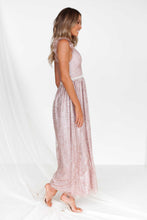 Load image into Gallery viewer, Wealth of Glitter Maxi Dress (Rose Gold)