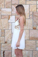 Load image into Gallery viewer, Golden Moment Dress (White)