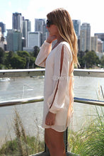 Load image into Gallery viewer, Billowing Bow Back Dress (Nude)
