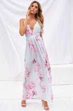 Load image into Gallery viewer, Floral Fantasy Maxi Dress (Baby Blue/Pink)
