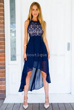 Load image into Gallery viewer, Higher Love Midi Dress (Navy)
