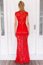 Load image into Gallery viewer, Lace Goddess Maxi Dress (Red)
