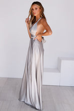 Load image into Gallery viewer, The Perfect Date Satin Maxi Dress (Silver)
