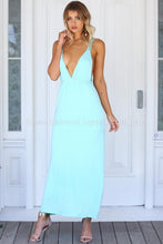 Load image into Gallery viewer, Macrame Goddess Maxi Dress (Baby Blue)
