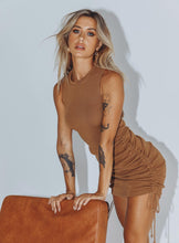 Load image into Gallery viewer, Military Minds Mini Dress (Camel)
