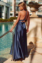 Load image into Gallery viewer, The Perfect Date Satin Maxi Dress (Navy)
