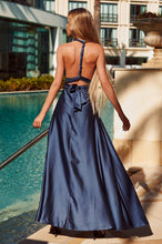 Load image into Gallery viewer, The Perfect Date Satin Maxi Dress (Navy)
