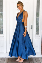 Load image into Gallery viewer, The Perfect Date Satin Maxi Dress (Navy)

