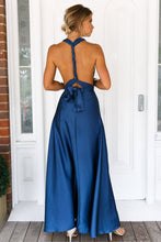 Load image into Gallery viewer, The Perfect Date Satin Maxi Dress (Navy)
