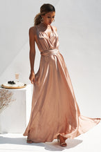 Load image into Gallery viewer, The Perfect Date Satin Maxi Dress (Mocha) - SAMPLE SALE
