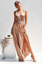 Load image into Gallery viewer, The Perfect Date Satin Maxi Dress (Mocha)

