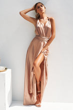 Load image into Gallery viewer, The Perfect Date Satin Maxi Dress (Mocha) - SAMPLE SALE
