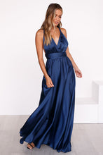 Load image into Gallery viewer, The Perfect Date Satin Maxi Dress (Navy)
