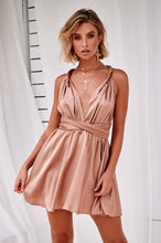 Load image into Gallery viewer, The Perfect Date Satin Mini Dress (Mocha)
