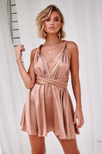 Load image into Gallery viewer, The Perfect Date Satin Mini Dress (Mocha)
