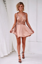 Load image into Gallery viewer, The Perfect Date Satin Mini Dress (Mocha)
