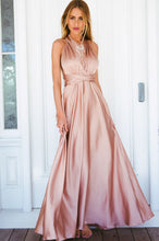 Load image into Gallery viewer, The Perfect Date Satin Maxi Dress (Mocha)
