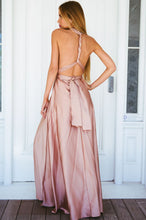 Load image into Gallery viewer, The Perfect Date Satin Maxi Dress (Mocha) - SAMPLE SALE

