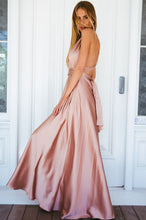Load image into Gallery viewer, The Perfect Date Satin Maxi Dress (Mocha) - SAMPLE SALE
